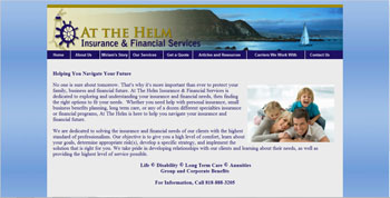 website designed for At the Helm Insurance | http://www.tapsolutions.net | Website Designed & Development San Fernando Valley