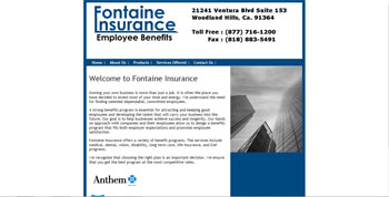 website designed for Fontaine Insurance | San Fernando Valley | http://www.tapsolutions.net